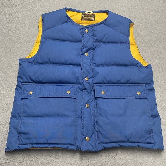 Eddie Bauer Other - Vintage Eddie Bauer Vest Mens XL Blue Goose Down Puffer Snap Front‎ USA 70s